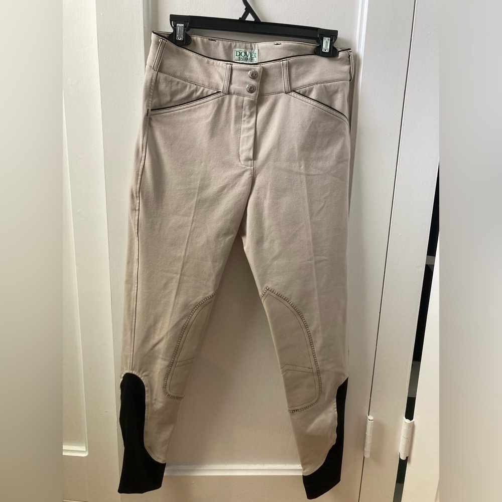 Dover Saddlery riding breeches. Tan and black